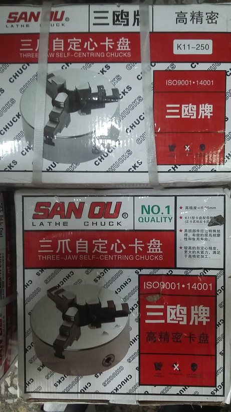 سه نظام دستگاه تراشکاری سایز 250 میلیمتر برند SAN OU (اصل)
