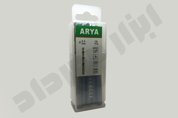 مشخصات، قیمت و خرید مته کبالتدار ۵ درصد ARYA سایز ۸.۵ | مته صنعتی دقیق برای فولاد و استیل