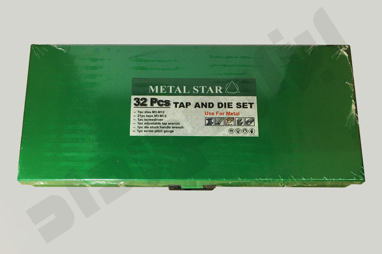 مشخصات، قیمت و خرید ست ۳۲ پارچه حدیده و قلاویز متال استار (Metal Star) | مجموعه حرفهای رزوه کن