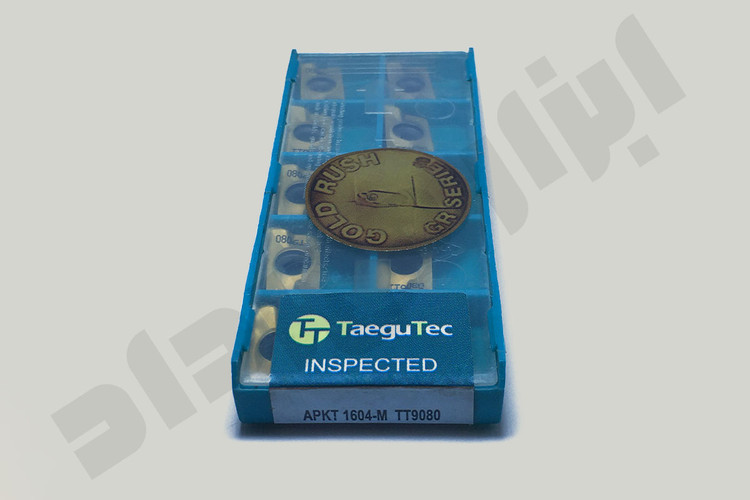 مشخصات، قیمت و خرید الماس تراشکاری TaeguTec مدل APKT1604-M TT9080 | اینسرت فرزکاری قدرتمند برای فولاد و آلیاژها
