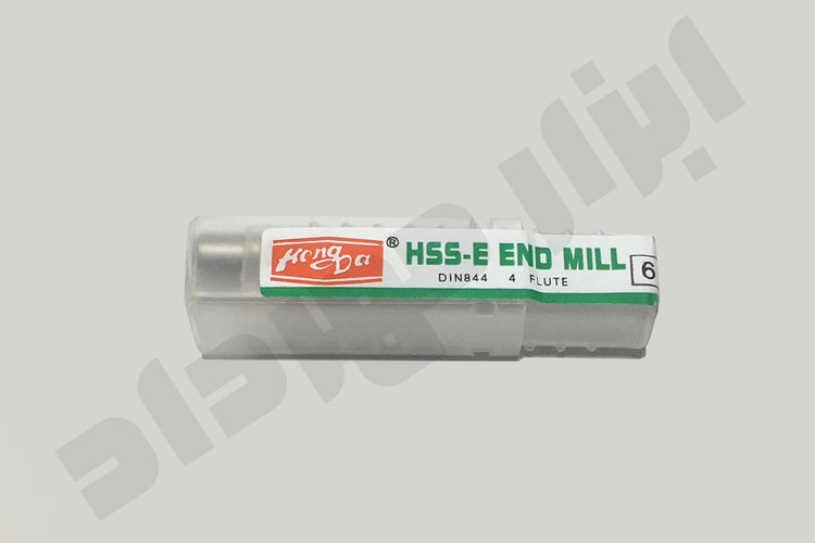 مشخصات، قیمت و خرید فرز انگشتی ۴ پر سایز ۶ میلیمتر HSS‑E برند HongDa | ابزار دقیق فرزکاری فولاد و فلزات صنعتی