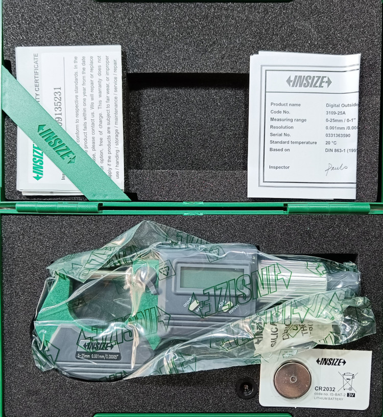 مشخصات، قیمت و خرید میکرومتر دیجیتال خارجسنج 0 تا 25 میلیمتر اینسایز اصل مدل 3109-25A | ابزار مهرداد