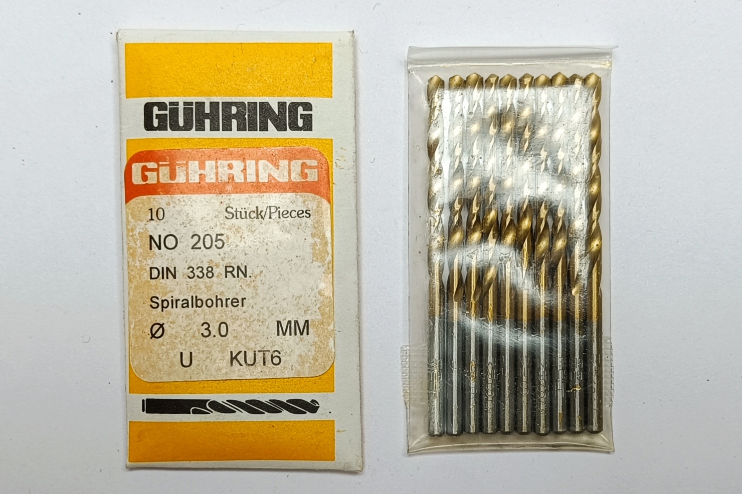 مته سایز 3 میلیمتر HSS روکش تیتانیوم (طلایی) طرح GUHRING گورینگ