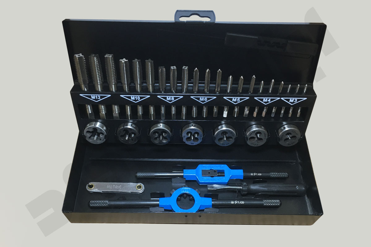 جعبه حدیده و قلاویز 32 پارچه HSS-G برند استیکو (ST.CO) (اصل)